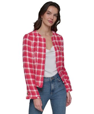 KARL LAGERFELD PARIS - Petite Tweed Open-Front Jacket