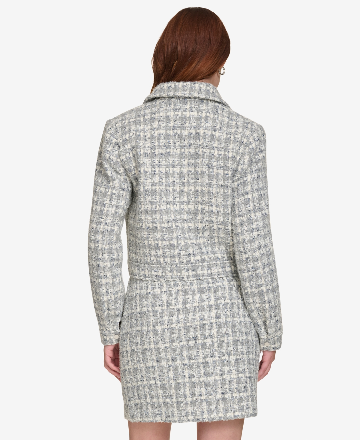 CALVIN KLEIN WOMEN'S TWEED BUTTON-FRONT JACKET 