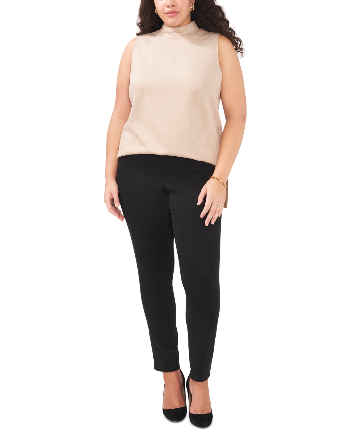 Vince Camuto Plus Size Sleeveless Faux-Suede Top