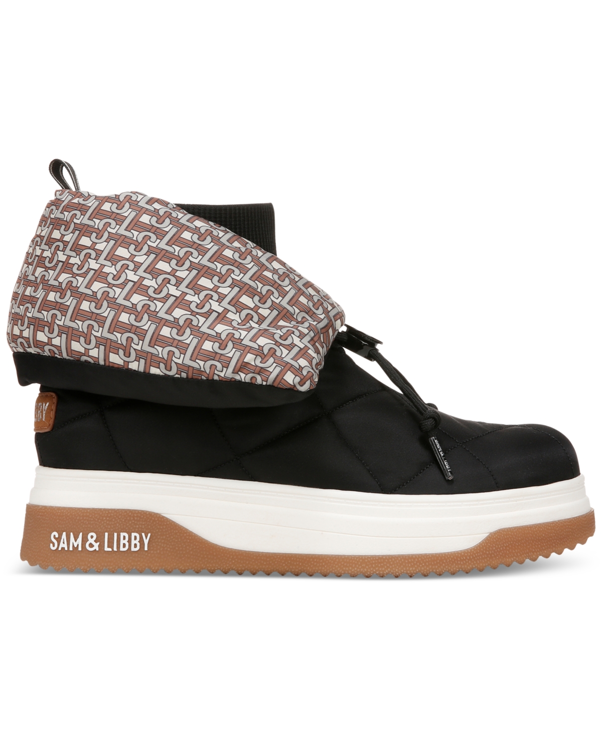 Sam & Libby Women's Cruz Fold Over Puffer Cold Weather Booties In Black