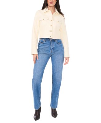 Women's Faux-Leather Cropped Jacket