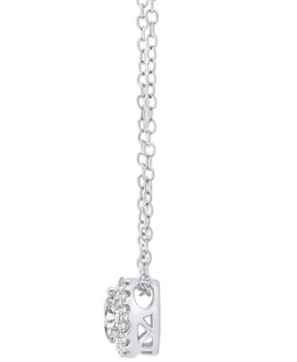 GIA Certified Diamond 18" Halo Pendant Necklace (5/8 ct. t.w.) in 14k White Gold