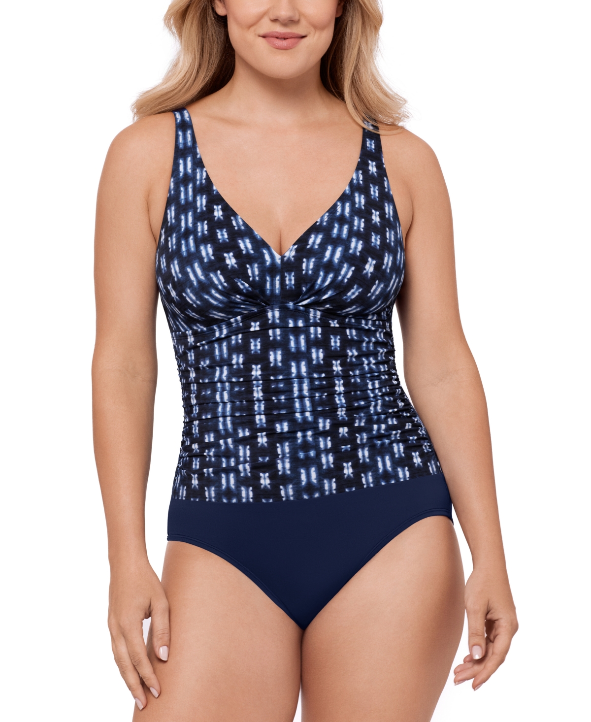 Women's Printed Tummy-Control One-Piece Swimsuit, Exclusively at Macy's - Shibori
