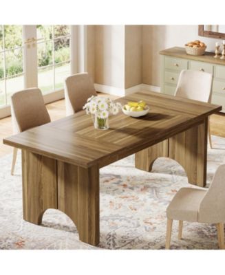 Tribesigns 63-Inch Dining Table for 6 People, Farmhouse Wood Kitchen ...