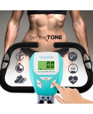 Folding Digital Exercise Bike with Pulse Monitor and Resistance Bands