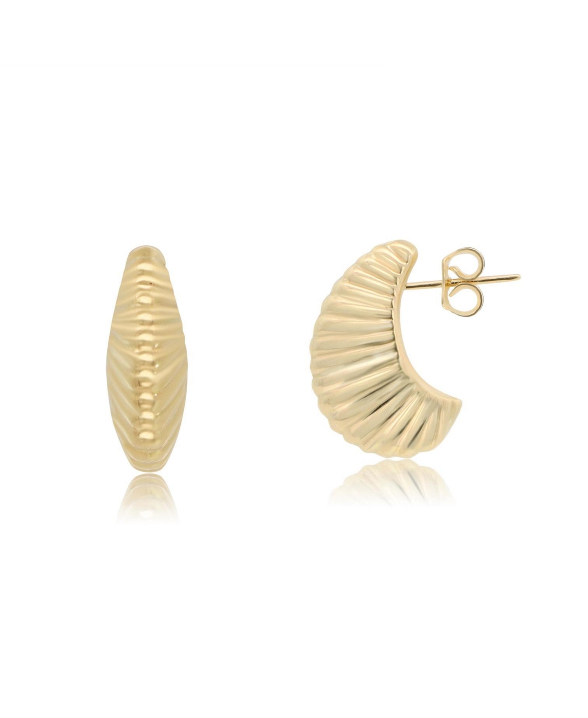 Seashell C-Hoop Earrings 14K Gold - Gold