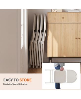 2 Pack, Portable Metal Chairs  Folding Chairs  with Cushions and Non-Slip Feet Pads for Home and Office