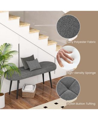 Upholstered Entryway Bench w/ Padded Seat & Heavy-duty Metal Frame