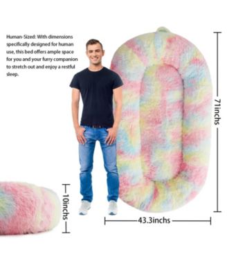 Human Size Dog Bed for Adult People,71"x43.3"x10" Large Dog Bed