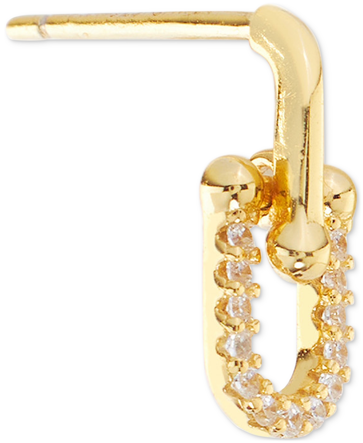 Macy's Cubic Zirconia U-shaped Drop Earrings (1/5 Ct. T.w.) In 14k Gold Over Sterling Silver (also In Sterl In Gold