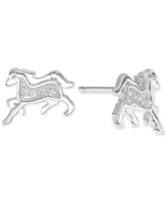 Macy's - Cubic Zirconia Horse Stud Earrings (1/10 ct. t.w.) in Sterling Silver