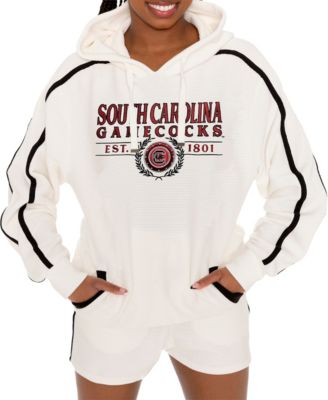Women's Cream South Carolina Gamecocks Down, Set, Go Pullover Hoodie and Shorts Set