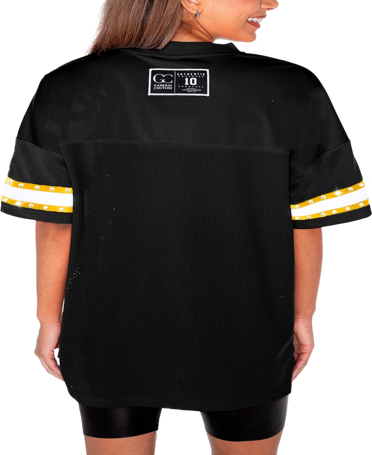 Gameday Couture Women's Black Colorado Buffaloes Until Kickoff Rhinestone Fashion T-shirt In Black,gold