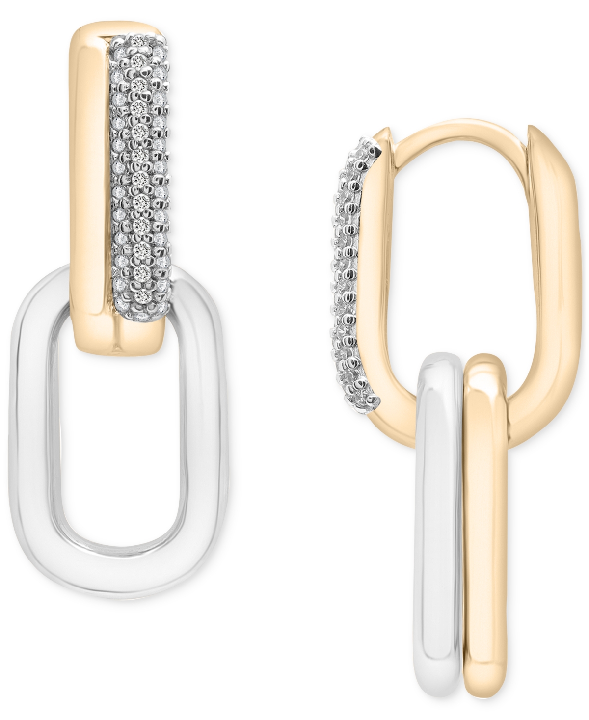 Audrey By Aurate Diamond Link Dangle Hoop Earrings (1/6 Ct. T.w.) In Gold Vermeil & Sterling Silver, Exclusively At M In Gold Vermeil