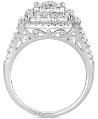 Diamond Cluster Engagement Ring (1-3/4 ct. t.w) in 14k White Gold