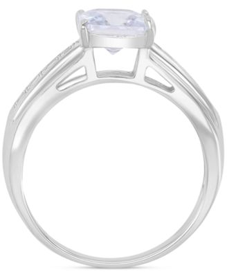 Cubic Zirconia Princess Cut Channel Bridal Set in Sterling Silver