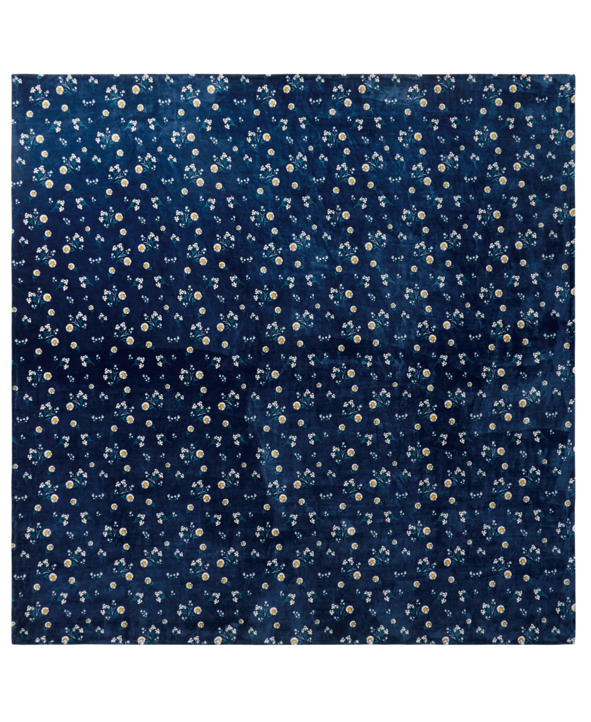 Shop Lucky Brand Daisy Floral Cozy Plush Blanket, Twin/twin Xl In Navy