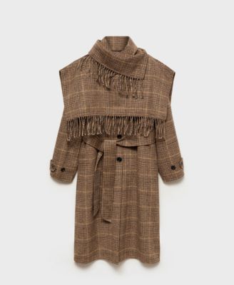 MANGO Women's Wool-Blend Micro-Houndstooth Coat - Macy's