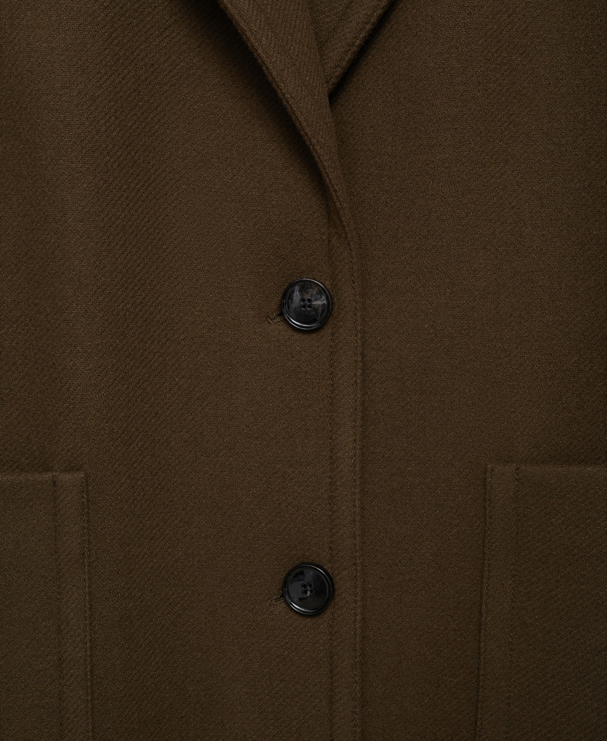 Mango Virgin Wool Coat With Pockets Khaki In Khaki