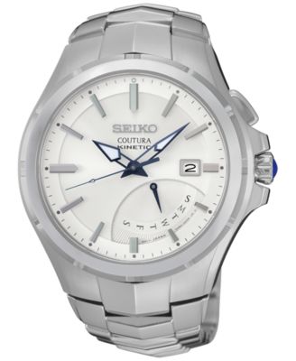 Seiko - Men's Automatic Coutura Kinetic Retrograde Stainless Steel Bracelet Watch 43mm SRN063
