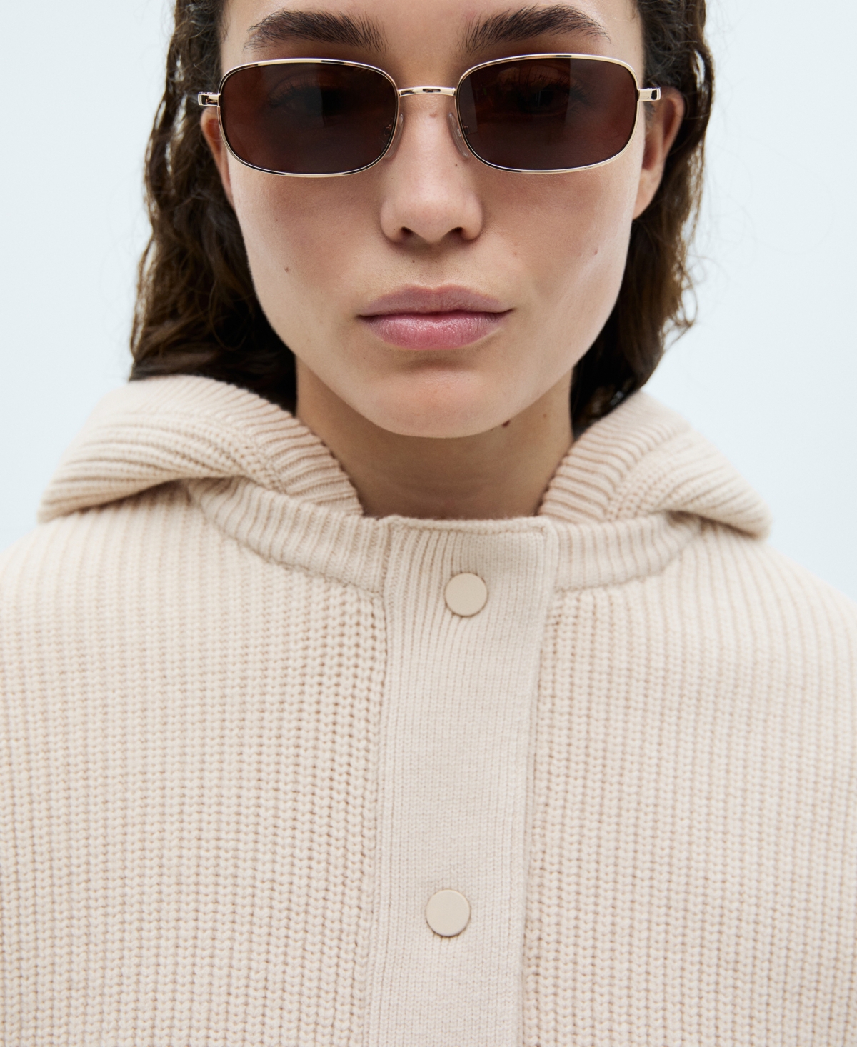 Mango Women's Knitted Hooded Jacket