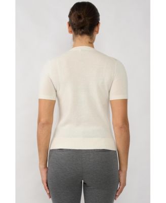 Women's 100% Cashmere Crewneck Short Sleeve Sweater