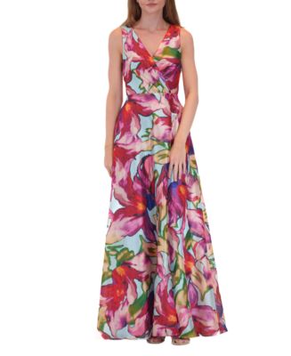 white christmas dresses TIE NECK ORGANZA/ SATIN OVERLAY DRESS – JULIA JORDAN main image 1