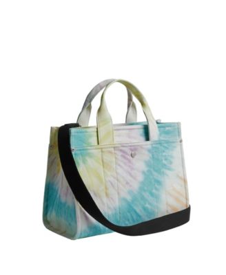 COACH Women's Zip Top Cargo Tote Bag with Rainbow Tie-dye - Macy's