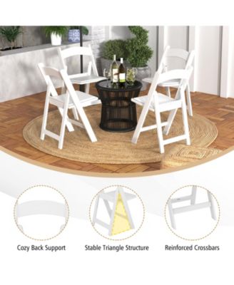 4 Pack Resin Folding Chairs with Padded Seat