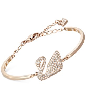 Swarovski - Rose Gold-Tone Crystal Swan Bangle Bracelet