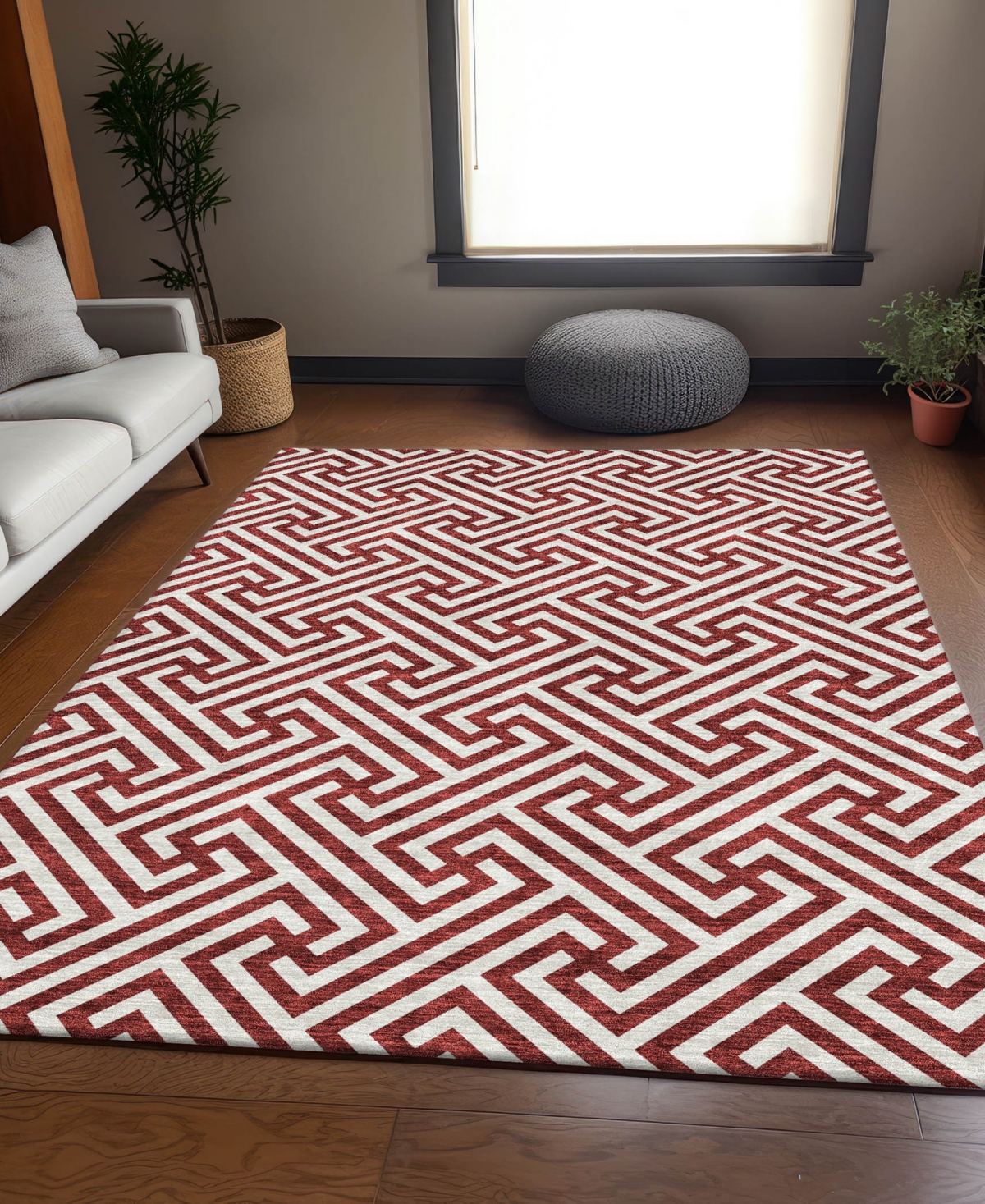 Addison Chantille Acn731 9'x12' Area Rug In Maroon