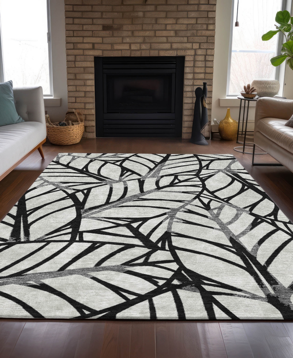 Addison Chantille Acn741 5'x7'6" Area Rug In Black