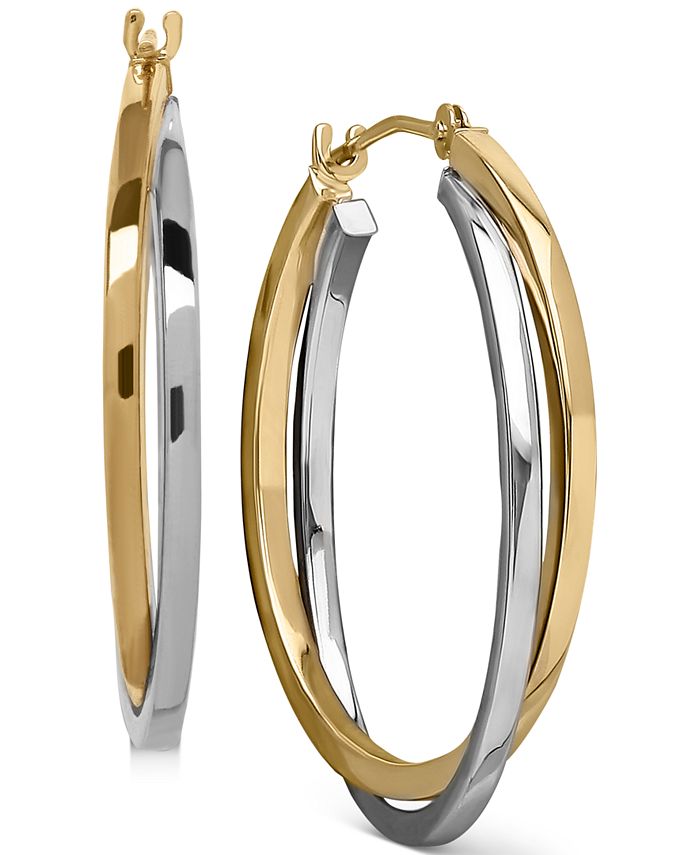 Mia Diamonds 14k Gold Two-tone Polished Hoop Earring