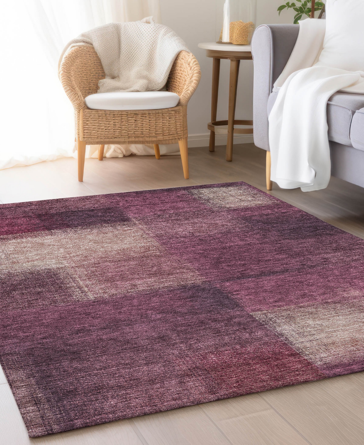 Addison Chantille Acn742 8'x10' Area Rug In Plum