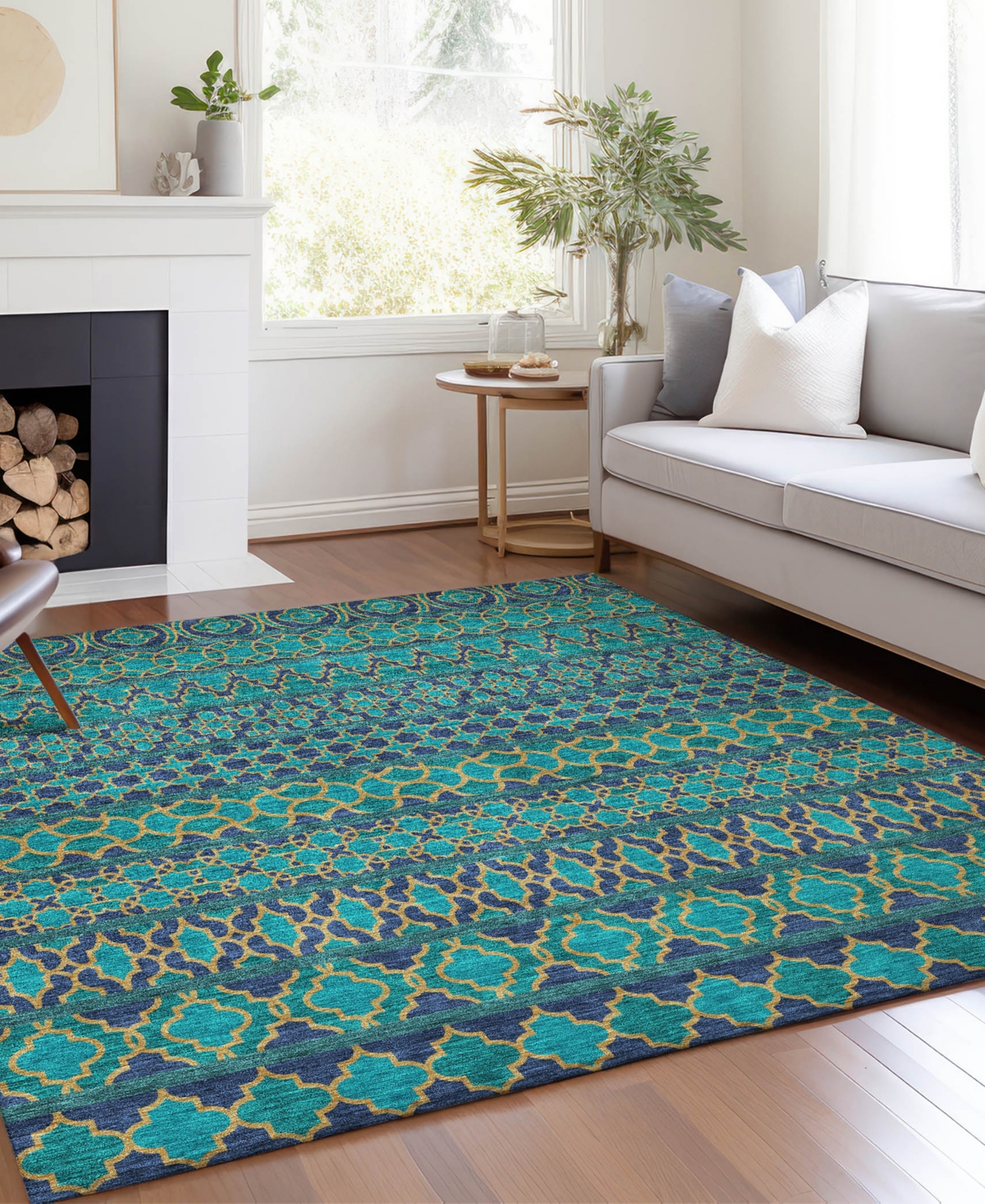 Addison Chantille Acn726 9'x12' Area Rug In Teal