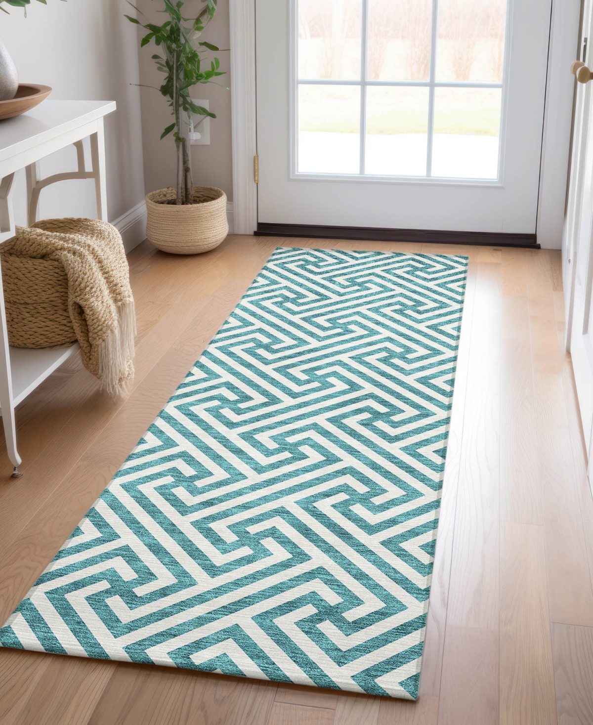 Addison Chantille Acn731 2'3"x7'6" Runner Area Rug In Teal