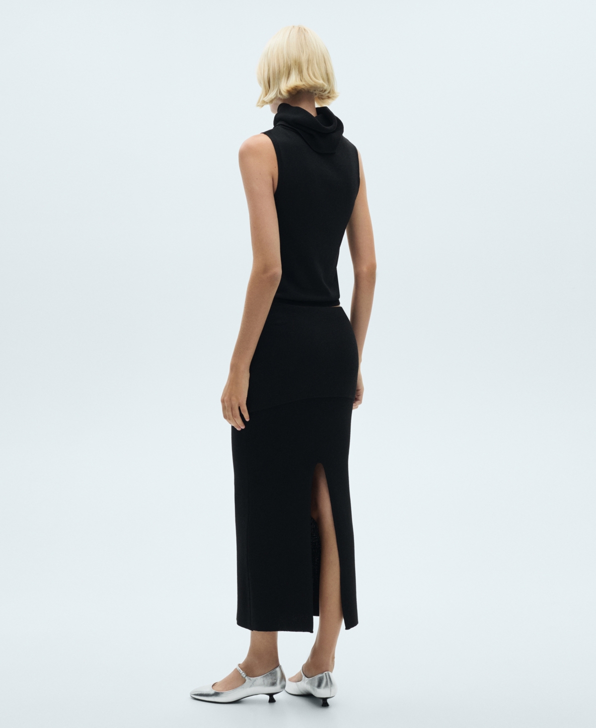 Mango Women's Ribbed Midi Skirt