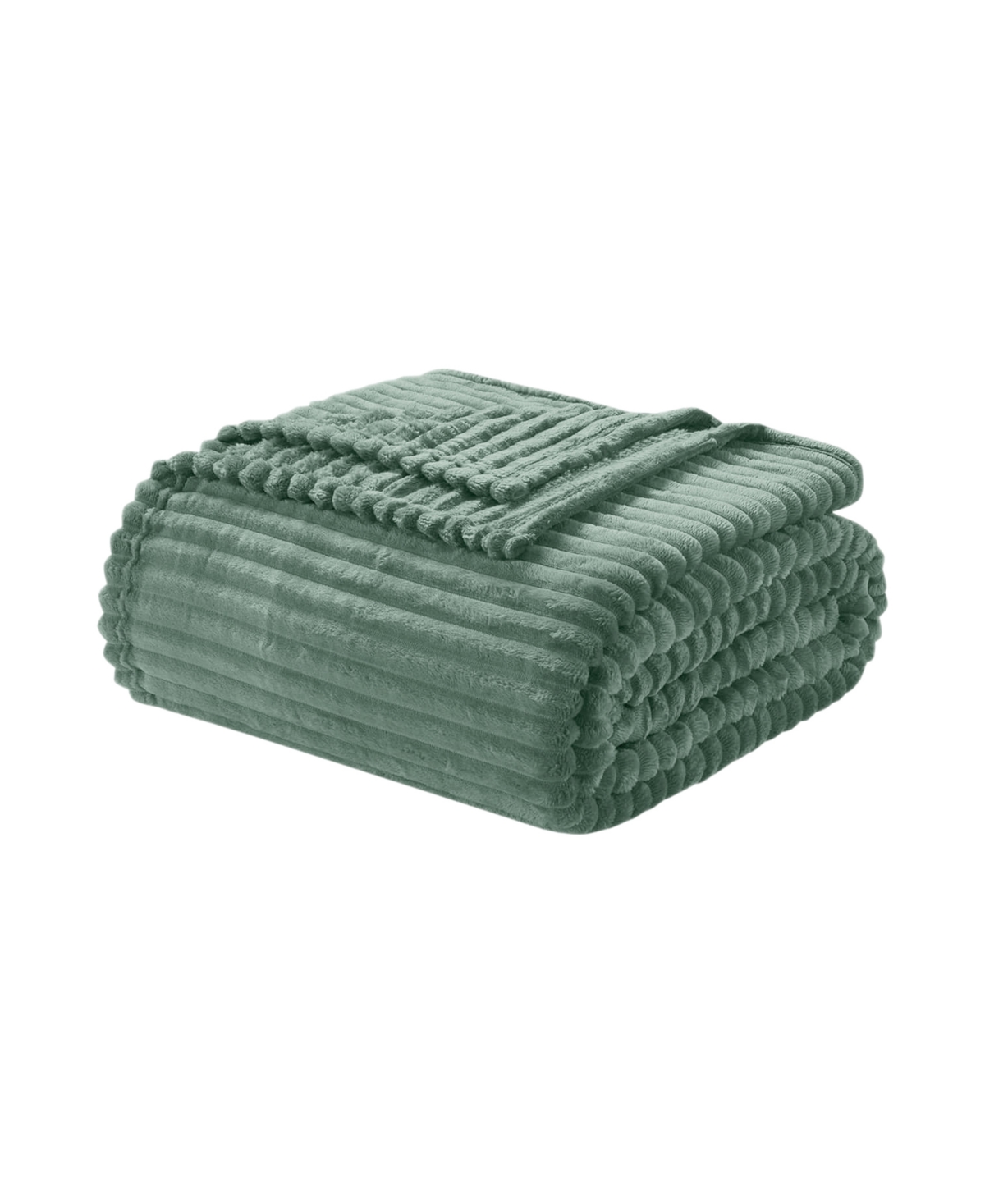 Nestl Cut Plush Lightweight Super Soft Luxury Bed Throw, 50" X 60" In Sage Green
