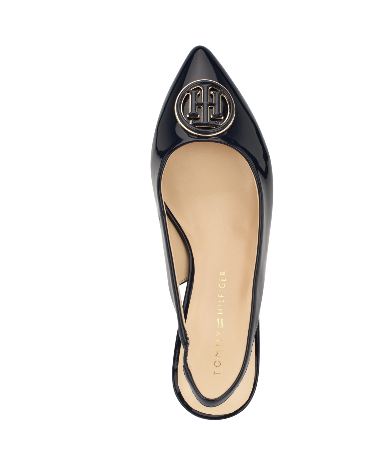 Tommy Hilfiger Women's Nileo Block Heeled Sling Back Pumps In Dark Blue Patent