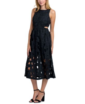 Sam Edelman - Women's Embroidered Side-Cutout Midi Dress