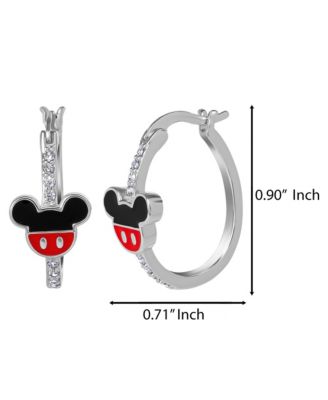 Mickey Mouse Cubic Zirconia Hoop Earrings