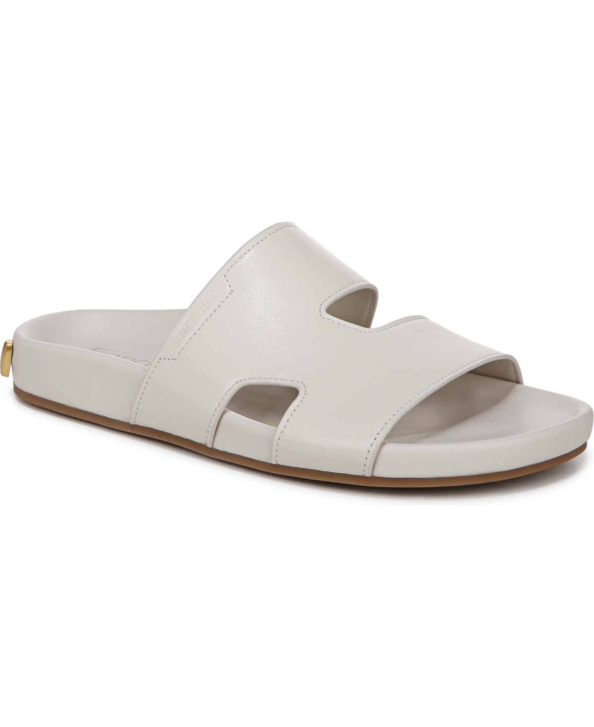 Shop Franco Sarto Women's Britt Open Toe Slide Sandals In Chiffon White Leather