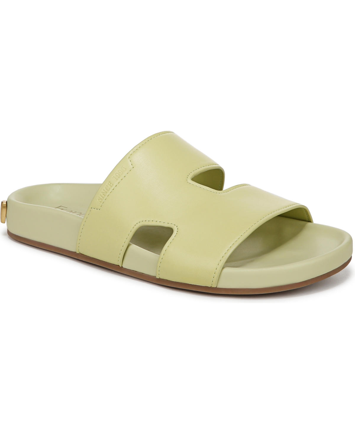 Shop Franco Sarto Women's Britt Open Toe Slide Sandals In Algae Green Leather