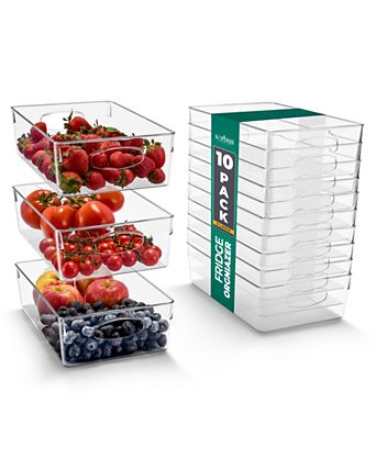 10 Pack Extra Large Clear Plastic Storage Bins with Handle