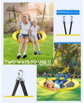 43" Saucer Tree Swing for Kids Adult, Waterproof Flying Saucer Swing with Adjustable Hanging Straps, Swing Seats for Backyard Outdoor Indoor Playground