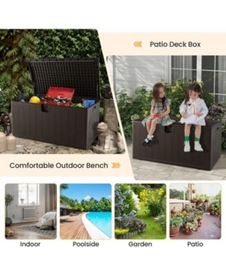 130 Gallon Patio All Weather Storage Container with Lockable Lid