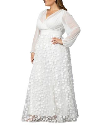Plus Size Enchanted Garden Long Sleeve Wedding Gown