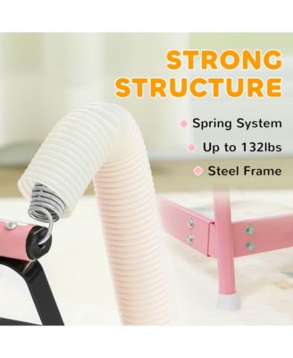 Spring Rocking Horse, Kids Ride on Horse w/ Saddle,