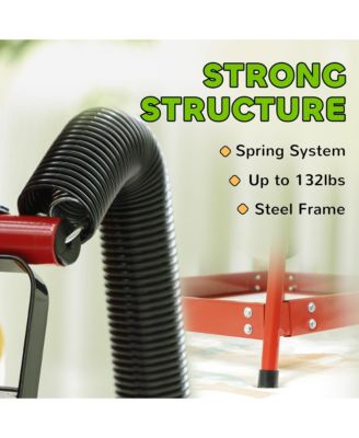 Spring Rocking Horse, Kids Ride on Horse w/ Saddle,