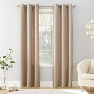 No. 918 Valerie Heathered Texture Semi-Sheer Grommet Curtain Panel - Oatmeal, 40x84